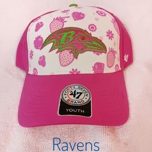 Baltimore Ravens Youth Strawberry Smoothie Hat '47 Brand Adjustable Cap NWT